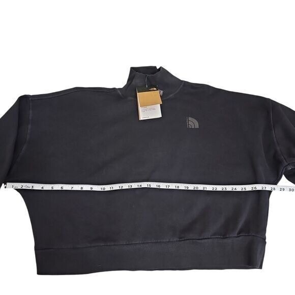 The North Face Black Mock Neck Cropped Sweatshirt Minimalist Athleisure Women XL - Picture 5 of 7